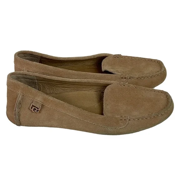 UGG Shoes Ugg Suede Flores Cream Peach Tan Moccasin Driving